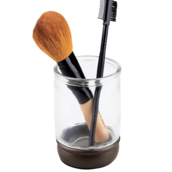 Set of 2 Heavy Glass Bronze/Clear Glass Bathroom Cups - Picture 2 of 6